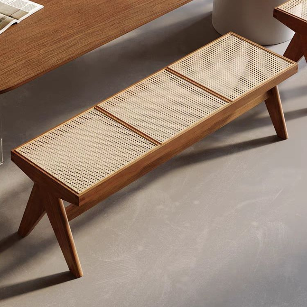 NATURAL RATTAN BENCH CHAIR / ナチュラルラタンベンチチェア