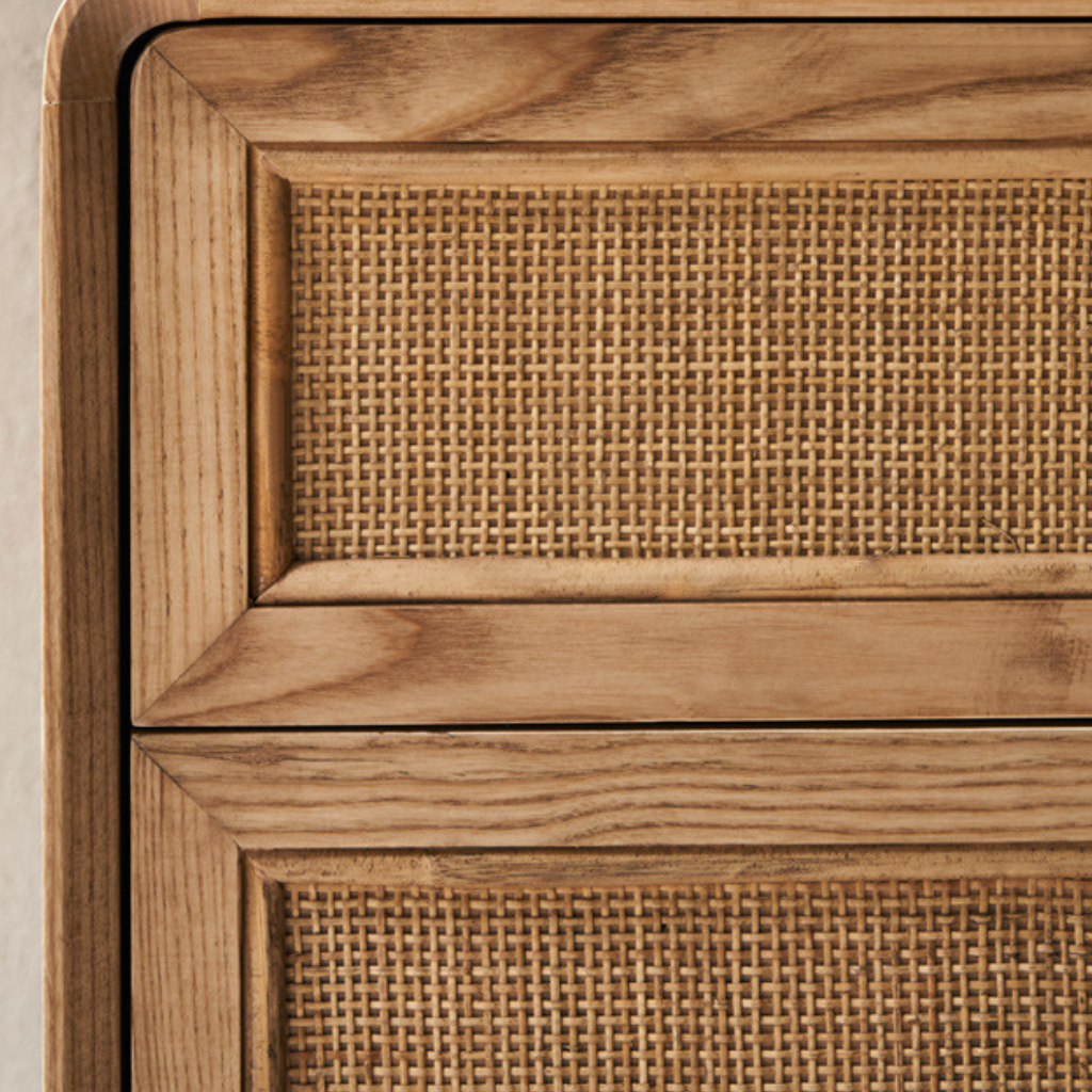 6JOHAN Natural Texture Compact Chest 抽斗ディテール 内部まで無垢材で仕上げた上質な収納デザイン