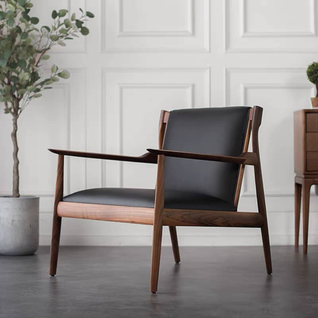 本革×木製フレームのレザーアームチェア|おしゃれラウンジチェア 本革×木製フレームのレザーアームチェア|おしゃれラウンジチェア