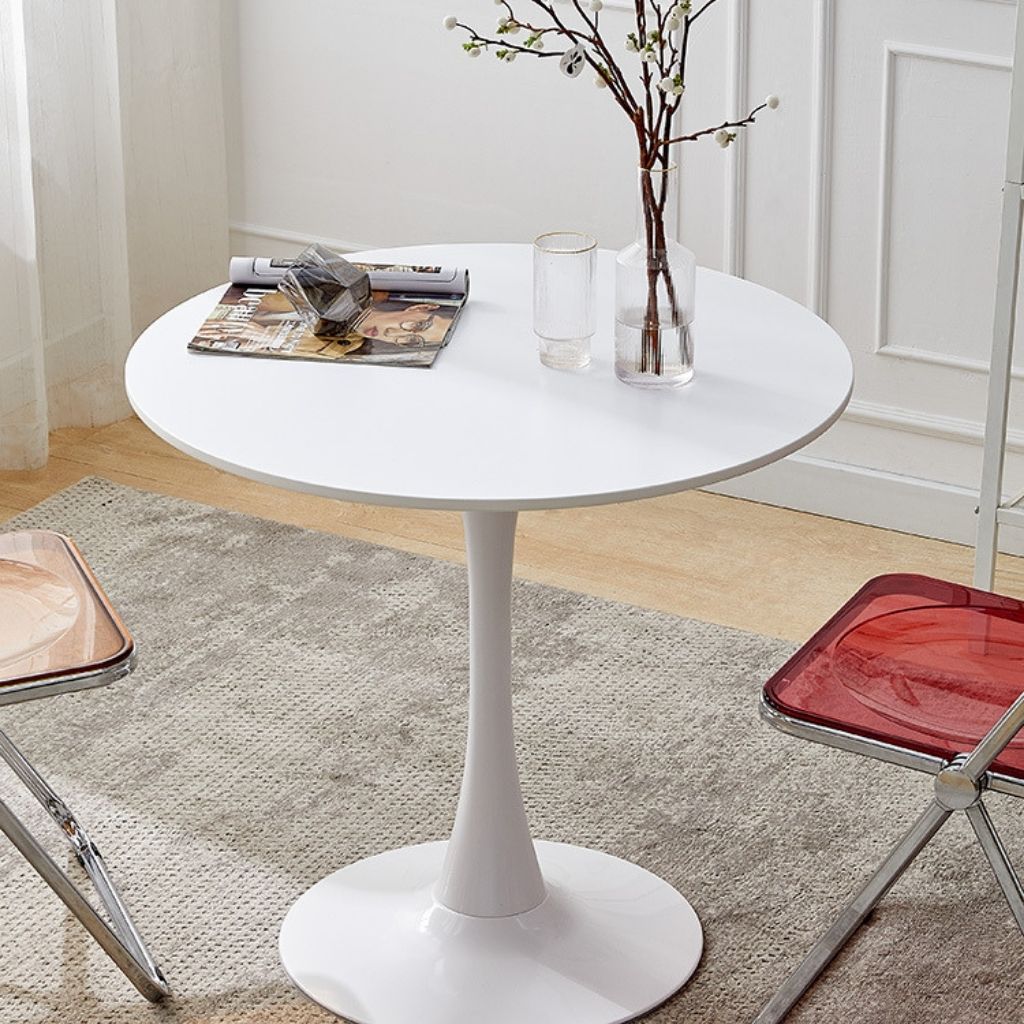 カフェ風ラウンドホワイトテーブル80cm 韓国家具 円形テーブル 