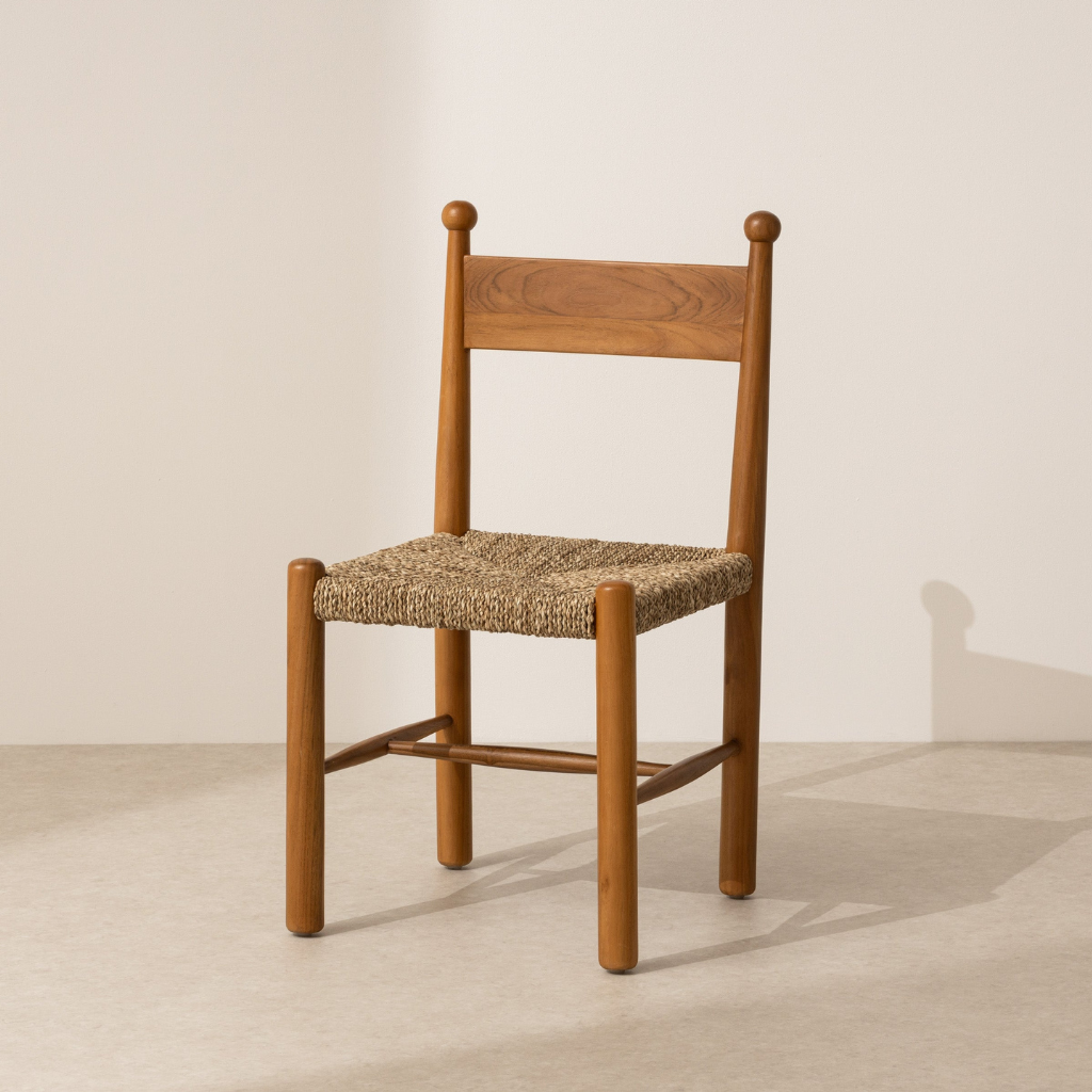 6JOHAN Rush Seat Dining Chair 無垢材フレームとラッシュシートのダイニングチェア 自然素材の温かみがあるデザイン
