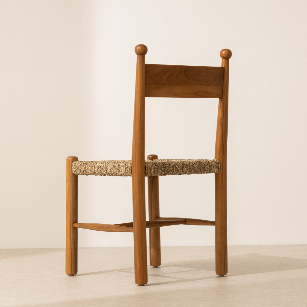 6JOHAN Rush Seat Dining Chair 座面の編み込みディテール クラフト感あふれるデザインと丁寧な仕上げ
