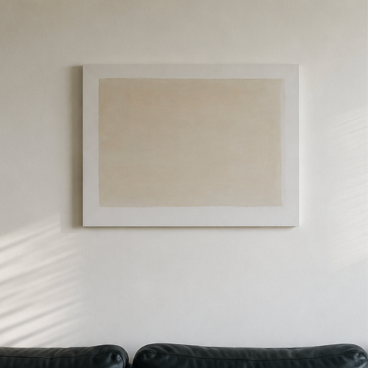 ベージュの抽象アートパネル 80×60cm