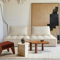 6JOHAN BLOCK SOFA ブークレ素材の2シーターソファ モダンナチュラルインテリア例
