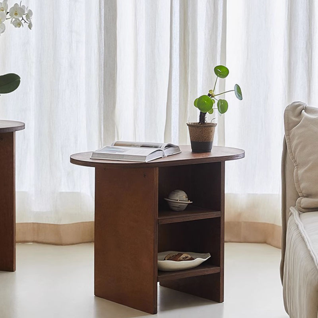 6JOHAN Classic Display Mini Table ダークブラウンの木製テーブル シンプルで上質なインテリア家具
