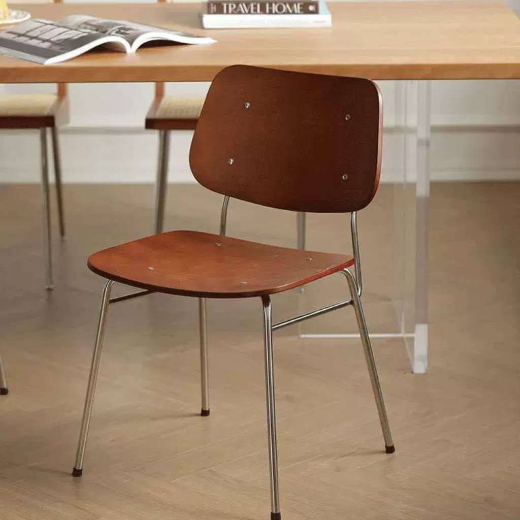 6JOHAN Industrial Plywood Chair ヴィンテージ感のある木製チェア シンプルで空間に馴染むデザイン
