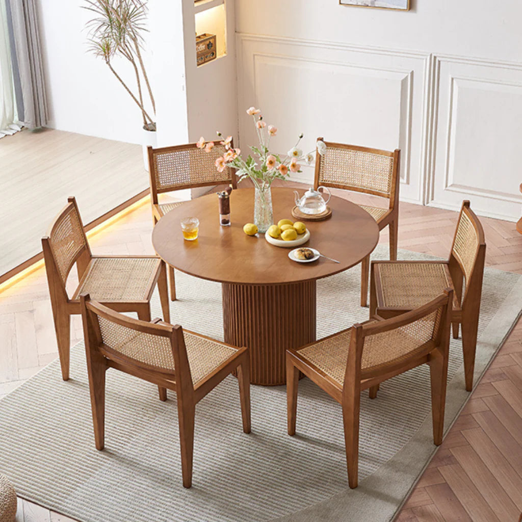 ラタン　ダイニングチェア　ナチュラル 無垢材×ラタンのおしゃれダイニングチェア｜北欧風 – 6JOHAN