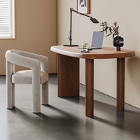 6JOHAN オーバルデスク ナチュラルトーンのインテリアに調和するミニマルなワークデスク
