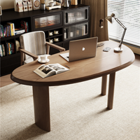 6JOHAN オーバル型デスク リビング兼ワークスペース使用例 温かみのあるモダンインテリア
