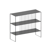 6JOHAN ブラックスチールシェルフ 3段ラック モダンインテリアに合う収納家具
