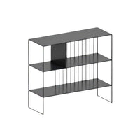 6JOHAN ブラックスチールシェルフ 3段ラック モダンインテリアに合う収納家具
