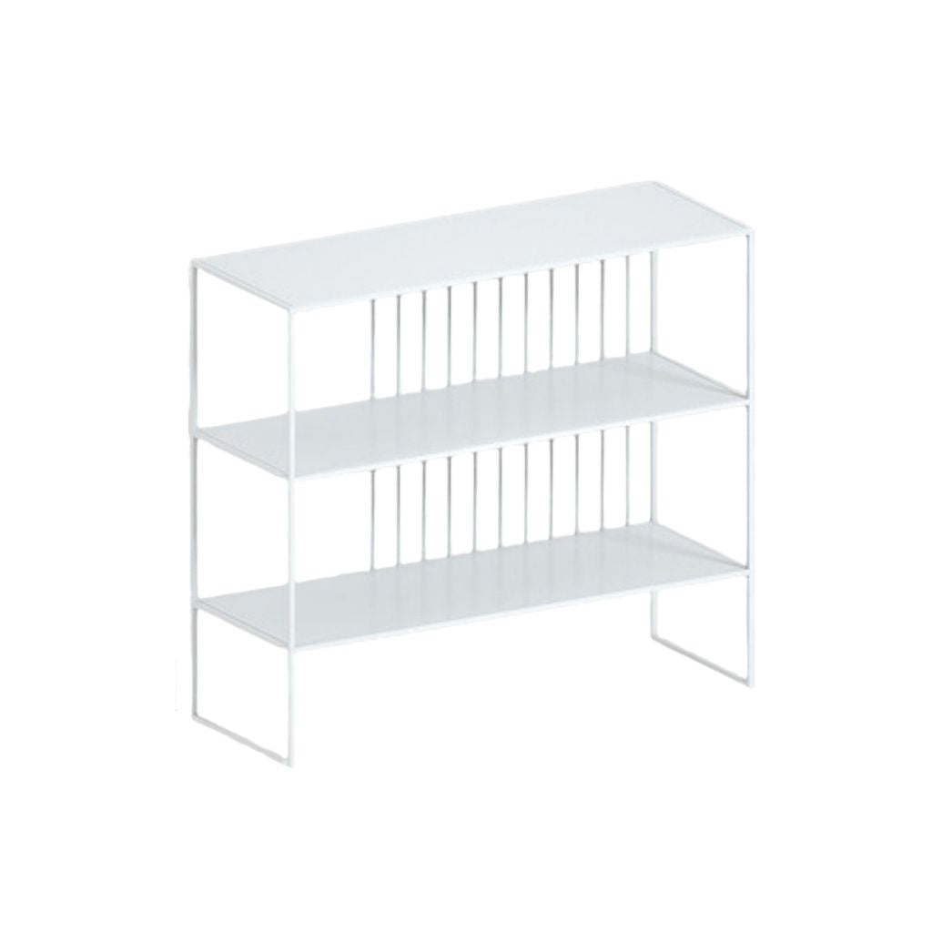 6JOHAN ホワイトスチールラック 3段収納シェルフ シンプルで使いやすい収納家具
