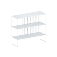 6JOHAN ホワイトスチールラック 3段収納シェルフ シンプルで使いやすい収納家具
