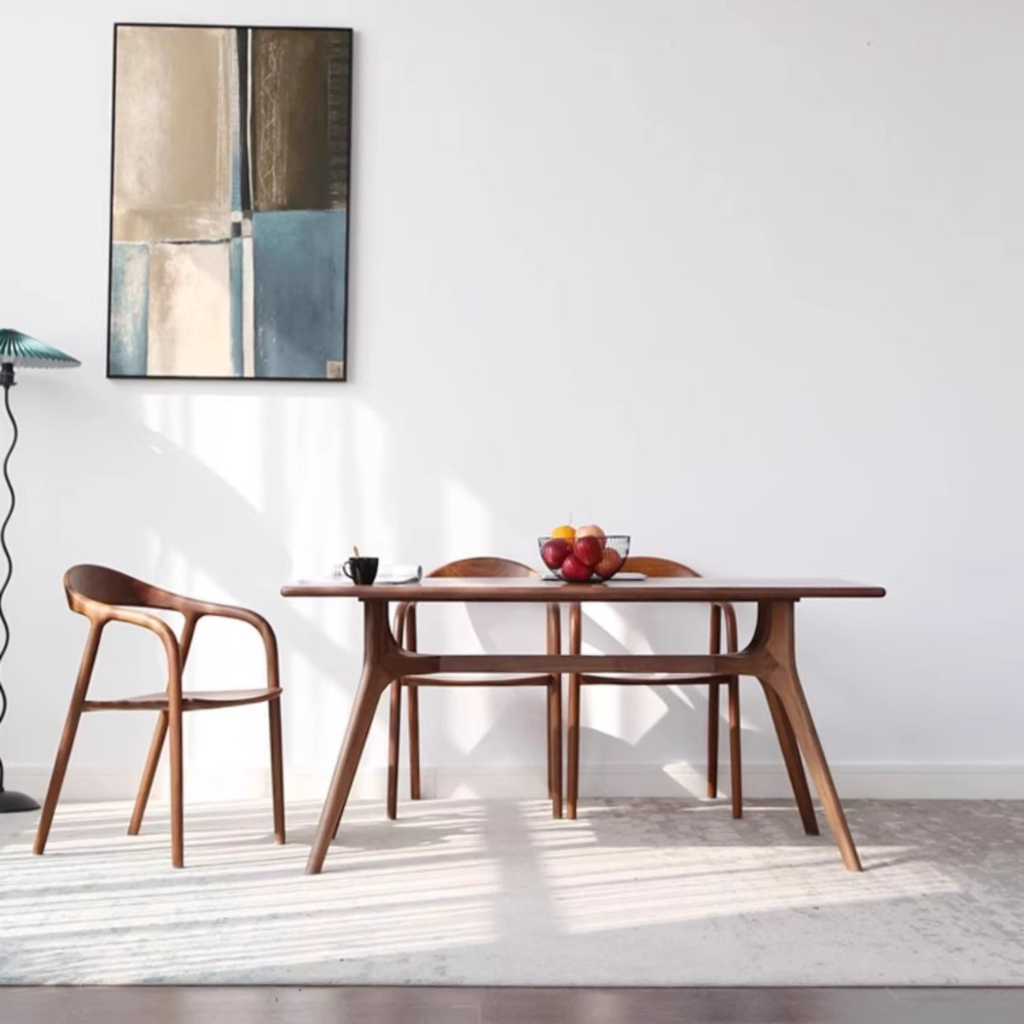 6JOHAN ウォルナット無垢テーブル ダイニング使用例 北欧モダンスタイルのインテリア
