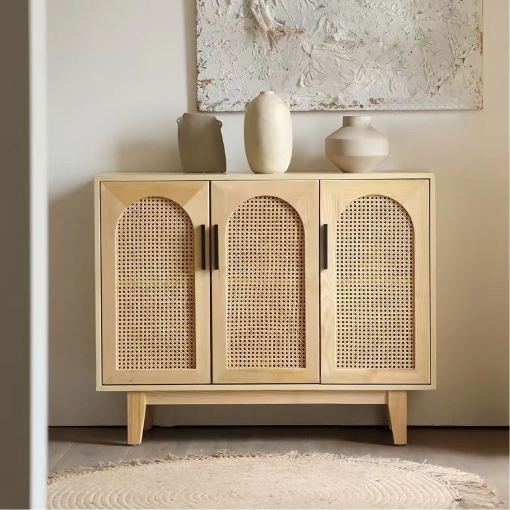 6JOHAN Arch Rattan Chest 北欧ナチュラルデザインの収納家具 シンプルで柔らかな印象のサイドチェスト
