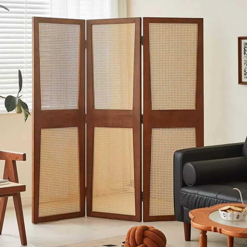 ナチュラルモダンパーテーション｜ラタン×無垢材で空間演出 – 6JOHAN