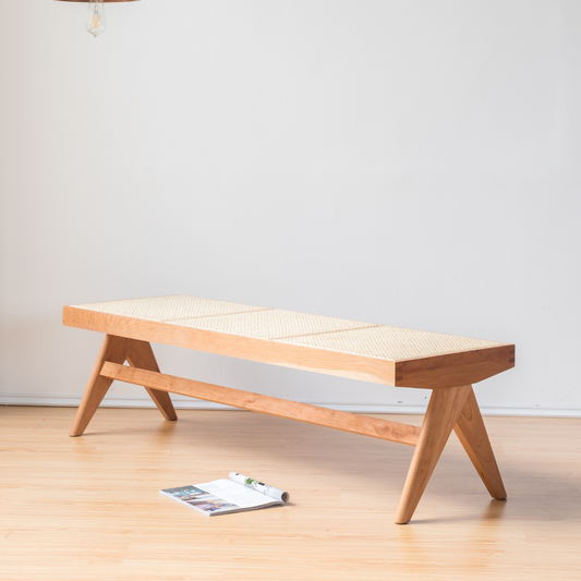 NATURAL RATTAN BENCH CHAIR / ナチュラルラタンベンチチェア