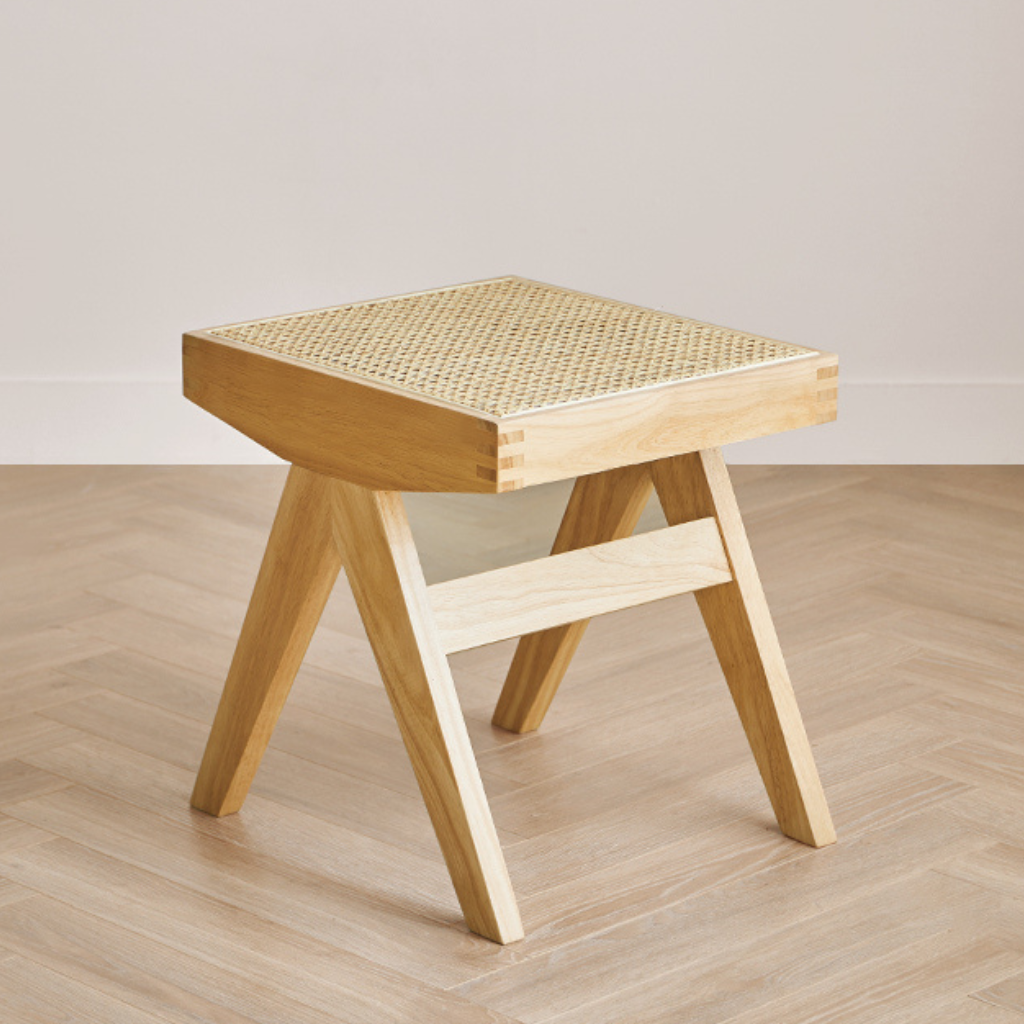 天然ラタン×無垢材の北欧風スツール｜おしゃれ家具 – 6JOHAN