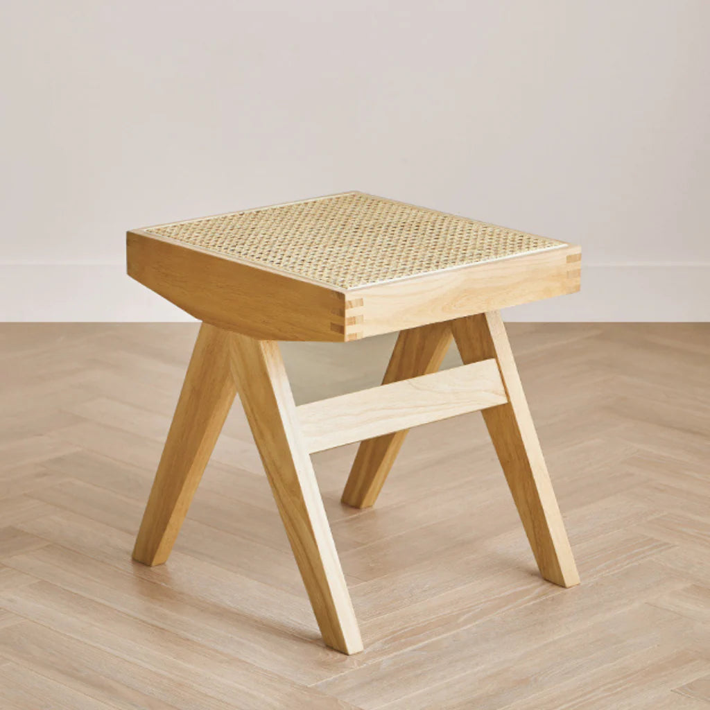 天然ラタン×無垢材の北欧風スツール｜おしゃれ家具 – 6JOHAN