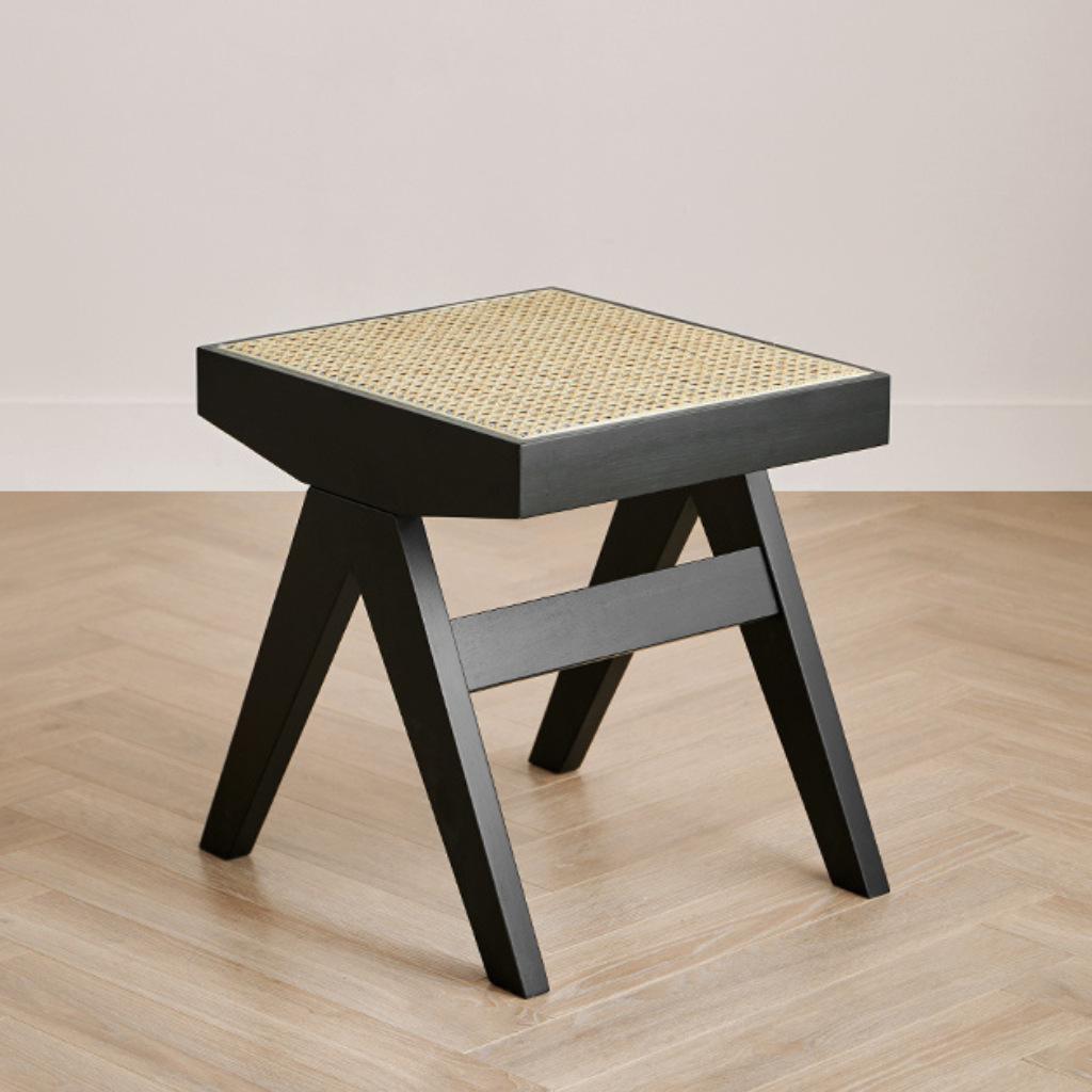 天然ラタン×無垢材の北欧風スツール｜おしゃれ家具 – 6JOHAN