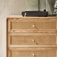 6JOHAN Natural Texture Compact Chest 抽斗ディテール 内部まで無垢材で仕上げた上質な収納デザイン
