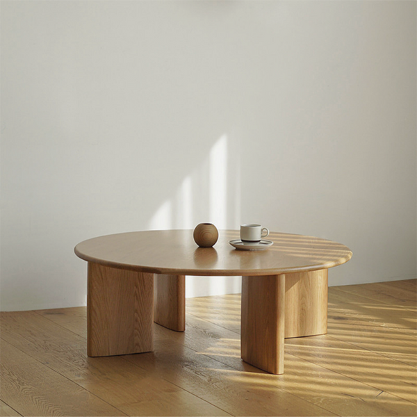 PINE WOOD COFFEE TABLE -ナチュラル ウッド リビング ローテーブル センターテーブル おしゃれ 木製 円形 丸 机-