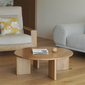 PINE WOOD COFFEE TABLE -ナチュラル ウッド リビング ローテーブル センターテーブル おしゃれ 木製 円形 丸 机-