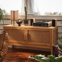 6JOHAN Rattan Docking Side Board ラタンとオーク無垢材を組み合わせたサイドボード 自然素材の温かみと洗練されたデザイン
