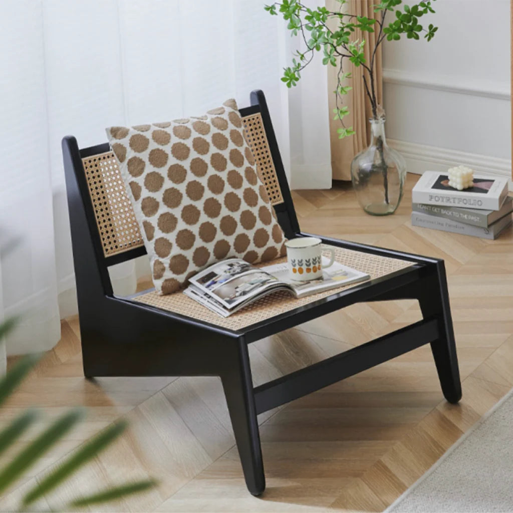 ラゲットナチュラルラウンジチェア｜ラタンと無垢材の上質リラックス