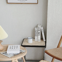 ラタン×シルバーフレーム｜北欧モダンおしゃれミニテーブル – 6JOHAN