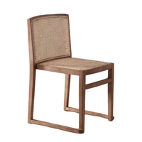 6JOHAN ラタンチェア ブラウンフレーム 無垢材と籐編みの質感が際立つダイニングチェア
