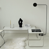 6JOHAN シンプルローテーブル ホワイト天板 スチール脚のミニマルデザイン家具
