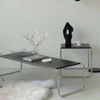 6JOHAN ブラックローテーブル スチール脚 北欧モダンなリビングに合う低めのセンターテーブル
