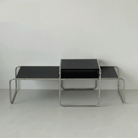 6JOHAN ローテーブル ブラックとホワイト 2色展開 スチール脚のモダンセンターテーブル
