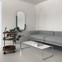 6JOHAN ローテーブル ホワイト天板 ミニマルインテリアに合うスチールフレームセンターテーブル
