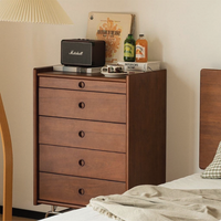 6JOHAN 6段チェスト ベッドルームコーディネート ウォールナット収納家具
