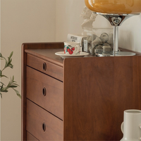 6JOHAN 6段チェスト 横から見たデザイン ウォールナットの温かみとスチール脚の組み合わせ
