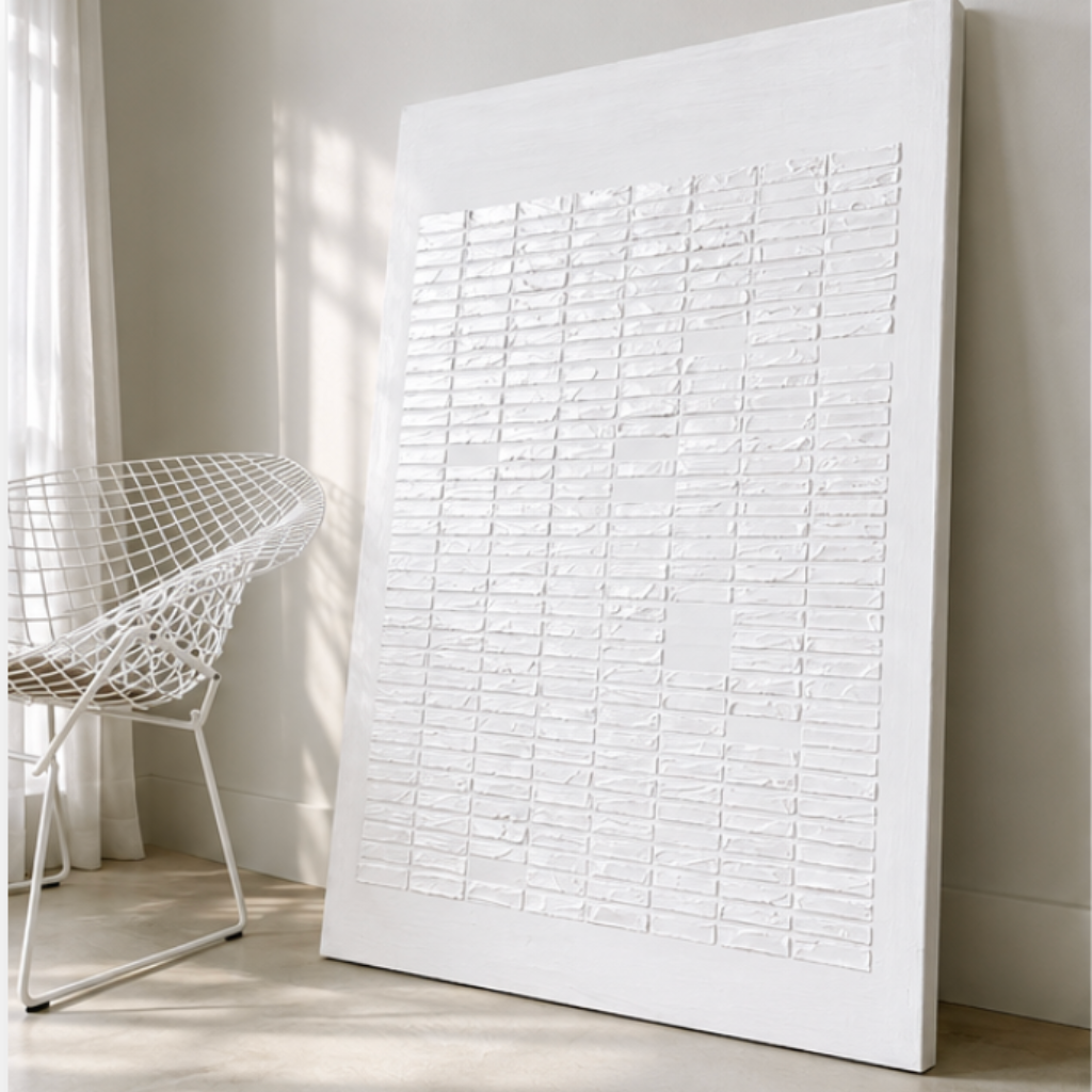 白い立体アートパネル 70×90cm
