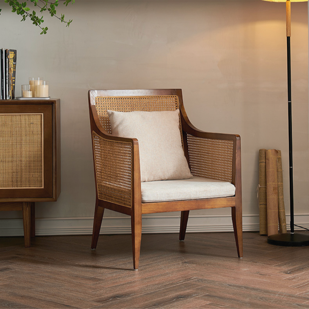 ウッドアッパーチェア｜ラタン×天然木のおしゃれ椅子 – 6JOHAN