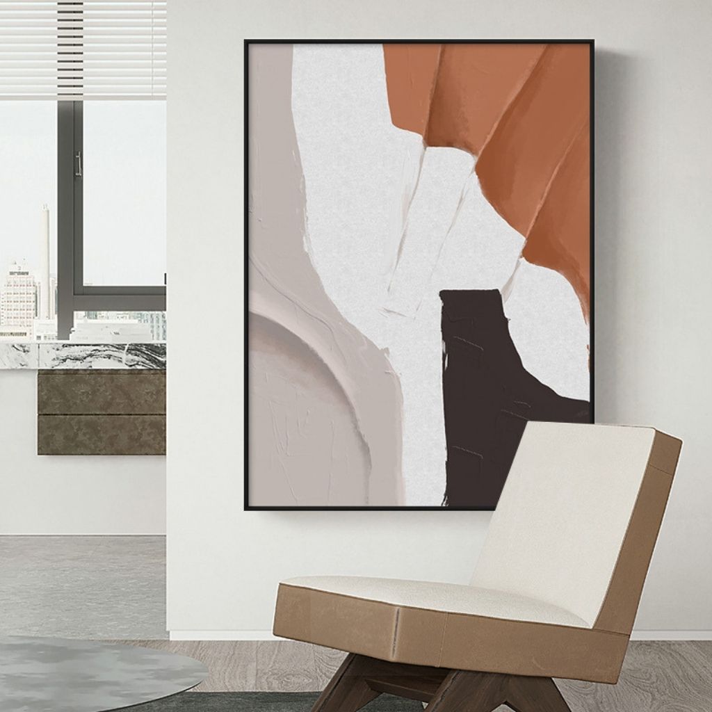 50×70cmのナチュラルカラーの抽象アートパネル