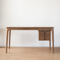 6JOHAN 北欧デスク ミニマルデザイン サイド収納付き木製ワークデスク
