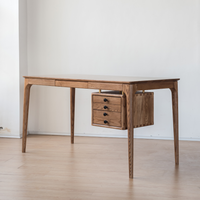 6JOHAN 北欧デスク ミニマルデザイン サイド収納付き木製ワークデスク
