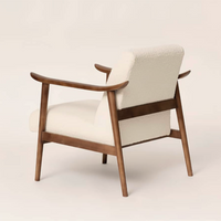 北欧風おしゃれアームチェア｜ブークレ生地×木製フレーム – 6JOHAN