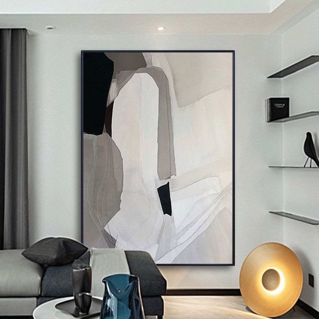 モノトーンアートパネルのデザインディテール