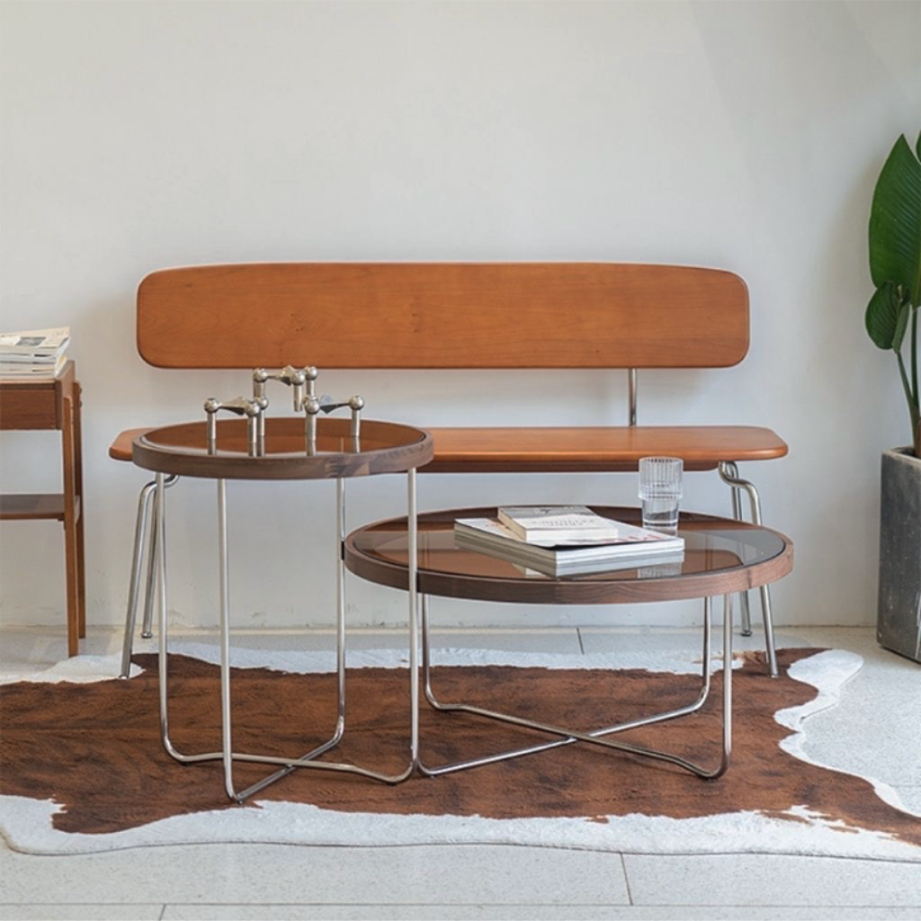 ナチュラルモダンサイドテーブル｜ガラス天板と木製デザイン – 6JOHAN