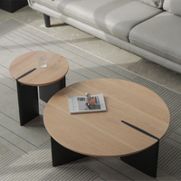 木製×モダンデザインのおしゃれ円形ローテーブル – 6JOHAN