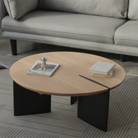 木製×モダンデザインのおしゃれ円形ローテーブル – 6JOHAN