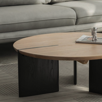 木製×モダンデザインのおしゃれ円形ローテーブル – 6JOHAN