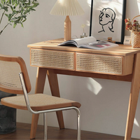 ラタンドロワーデスク｜ナチュラルで省スペースな木製机 – 6JOHAN