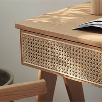 ラタンドロワーデスク｜ナチュラルで省スペースな木製机 – 6JOHAN